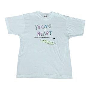 90s Young at Heart Graphic T-shirt Size XL